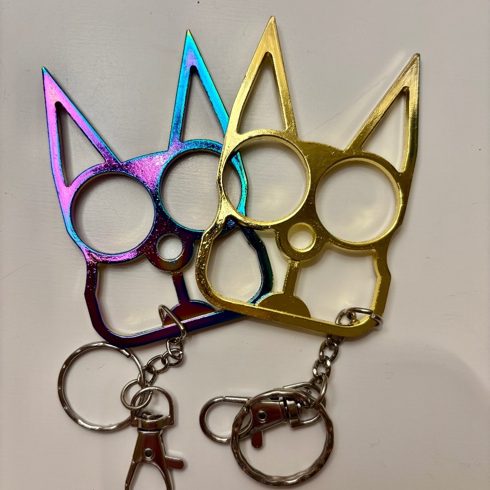 Cat pointy ears keychain~ Safety self defense~cat knuckles~pack of 2